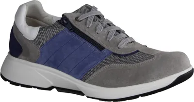 Produktbild von Xsensible Dublin Herrenschnürer, Grey/Blue, Leder, Halbschuhe bequem - Herrenschuhe Sneaker / Schnürschuh, Grau, leder/textil (stretchleder)