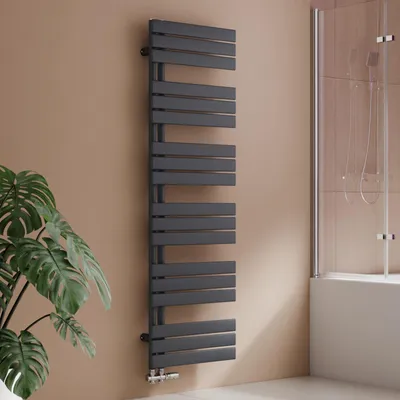 Image de S'AFIELINA 1599x500mm Radiateur de Salle de Bain – Sèche-Serviettes Acier Faible Carbone, Revêtement Antirouille, Panneau Plat Design, Anthracite,794W