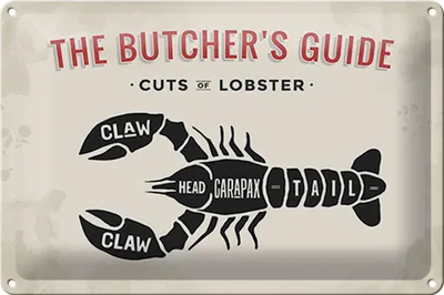 Produktbild von Blechschild Lobster 30x20cm cuts of Lobster