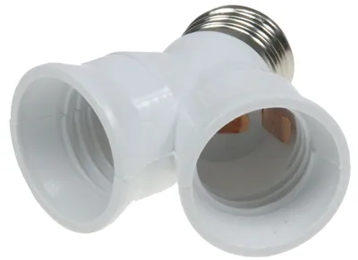 Produktbild von ChiliTec 21078 E27-Fassung "Duo", Y-Adapter, Kunststoff auf 2x E27-Schraubfassungen