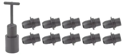 E14 Lampenfassung, 10 Stück, ABS, schwarz, 55 mm Länge