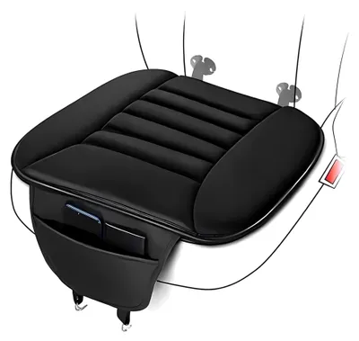 Produktbild von 2 Stück Sitzkissen Auto, Weich rutschfest Autositzkissen, Autositzkissen Vordersitze Memory Schaum Pad, Für Autositz, Bürostuhl Rollstuhl Und Alle Stühle(Schwarz)
