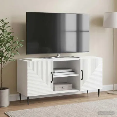 Produktbild von vidaXL TV-Schränk Hochglanz Weiß 102 x 34,5 x 50 cm Holzwerkstoff
