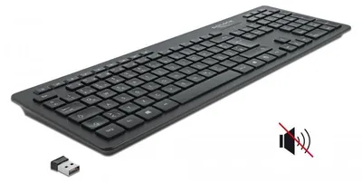 Immagine prodotto di Delock 12004 DELOCK USB Tastatur 2,4 GHz kabellos schwarz - Lautlos