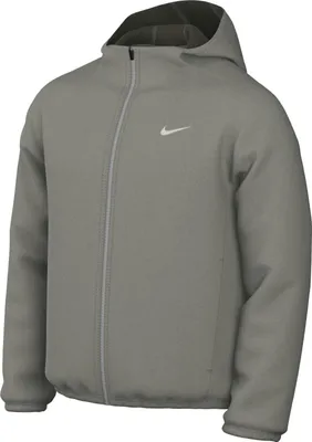 Image de Veste Nike Form polyvalente pour hommes, avec capuche, technologie Dri-FIT, couleur vert olive clair/avec éléments réfléchissants