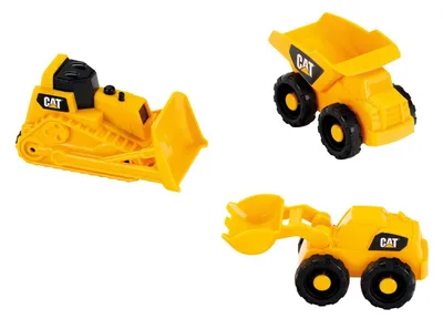 Zdjęcie produktu dla Wywrotka zabawkowa pojazdy budowlane - Zestaw z wywrotką, ładowarką kołową i gąsienicowym pojazdem - 23 x 9 x 16 cm - Od 18 miesiąca życia