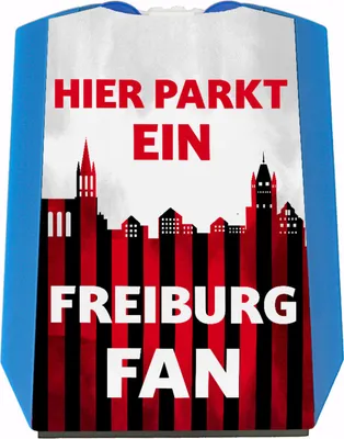 Produktbild von Hier parkt ein Freiburg Fan Parkscheibe in Vereinsfarben
