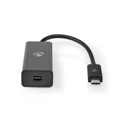 Produktbild von Nedis USB-C Adapter - USB 3.2 Gen 1 - USB-C Stecker - Mini DisplayPort Buchse - 8K@60Hz - 0.20 m - Rund - Vernickelt - PVC - Schwarz - Plastikbeutel