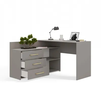 Image de Bureau avec commode MIKOL - gris