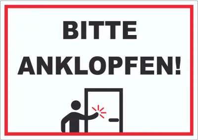 Produktbild von Aufkleber Bitte anklopfen A0 (841x1189mm)