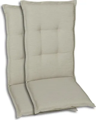 Produktbild von GO-DE Textil, Sesselauflage Hochlehner, 2er-Set, Farbe: beige, Maße ca.: 120 cm x 50 cm x 7 cm