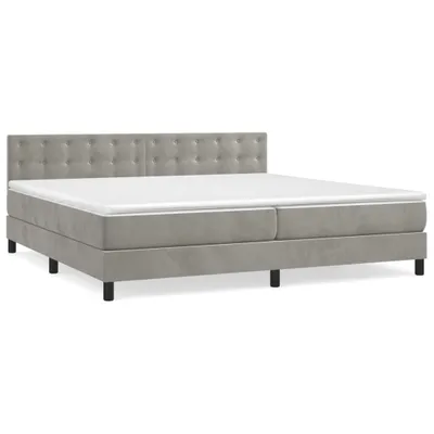 Obrázok produktu pre vidaXL Boxspring posteľ s matracom Svetlo sivá 200x200 cm Velvet