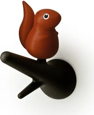 Produktbild von Qualy Wandhaken mit Eichhörnchen Squirrel auf Ast - 2er Set - rot/braun