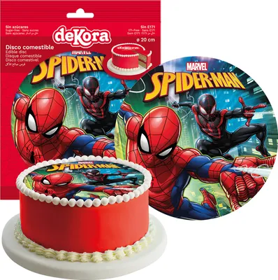 Produktbild von Spiderman Tortenaufleger 20cm Ø Fondantpapier ohne Zucker Geburtstag