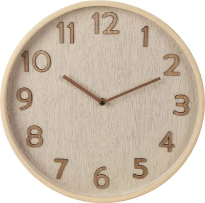 Produktbild von Wanduhr mit Holzoptik, 38 x 5 cm