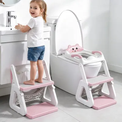 Zdjęcie produktu dla Omgoods - Regulowana deska klozetowa z podestem dla dzieci