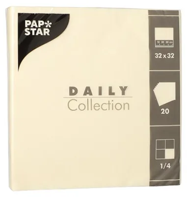 Obrázok produktu pre PAPSTAR 89613 PAPSTAR Servietten Daily Collection champagner 2-lagig 16,0 x 16,0 cm 20 St.