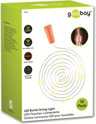 Zdjęcie produktu dla Goobay 49854, Lekka ozdoba, Brązowy, Srebrny, Miedź, Polichlorek winylu (PVC), IP20, Butelka, CE, WEEE