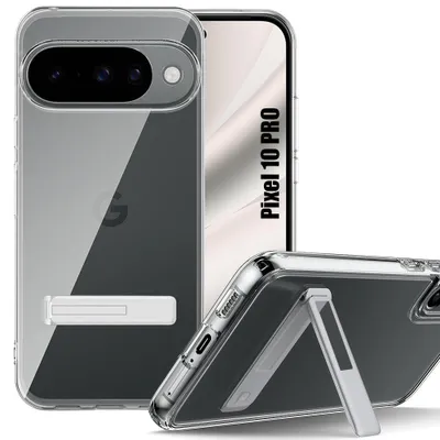 Image de Coque pour Google Pixel 10 Pro, Protection Antichoc Transparent avec Support Réglable