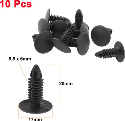Image de 10 Pièces auto voiture fixation Pinces Rivets plastique porte noir 6,5x6mm