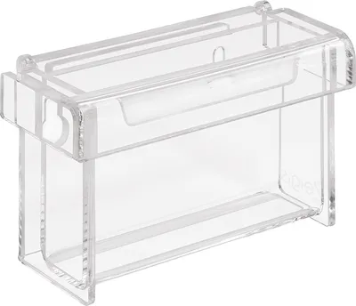 Produktbild von Visitenkartenhalter im Querformat für Aussen mit Deckel, wetterfest aus Acrylglas / Visitenkartenbox / Visitenkartenständer / Outdoor / Transparent / - Zeigis®