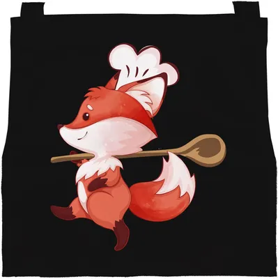 Produktbild von Kinderschürze Fuchs mit Kochmütze Kochschürze für Kinder Geschenk für Jungen und Mädchen SpecialMe® schwarz 6-10 Jahre