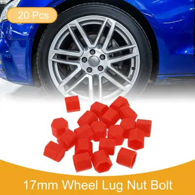 Image de 20 Boulons D'Écrou De Roue De Jante De Pneu De Vis De Boulon De Protection De Capuchon De Poussière De Capuchon De Silicone Rouge 2,2X17X20Mm