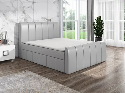 Produktbild von Boxspringbett IKA 120x200 mit 2 Bettkästen, Bonell-Matratze und Topper. Möbel vom Hersteller- Handarbeit! Bett Komplett-Set mit Matratze, Bettkasten & Kopfteil. Modern und robust.