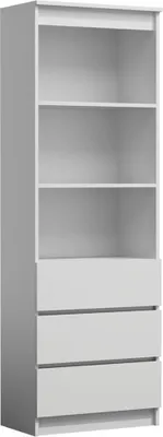 Produktbild von Aktenregal Standregal mit 3 Schubladen und 3 offenen Fächern 60 cm, hoher Schubladenschrank aus MDF Holz