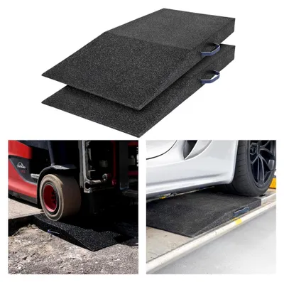 Produktbild von 2er Set Auffahrrampen aus Gummigranulat 1000x500x100 mm