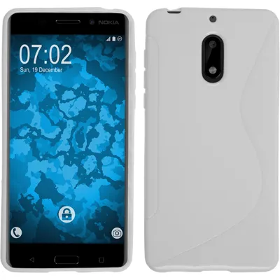 Produktbild von PhoneNatic Case kompatibel mit  Nokia 6 - weiß Silikon Hülle S-Style + 2 Schutzfolien