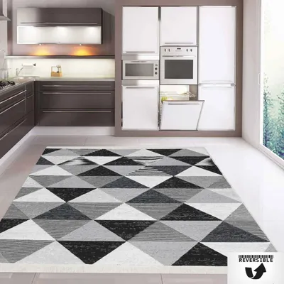 Produktbild von Teppich Läufer Wendbar für Schlafzimmer, Küche, Kinderzimmer, Wohnzimmer / Beidseitg, Farbe:B2025, Maße:120x170 cm