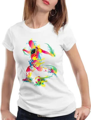 Produktbild von style3 EM 2021 2022 Deutschland Fußball T-Shirt Damen Fussball Europa-Meisterschaft Fan-Shirt, Farbe:Weiß, Größe:XS