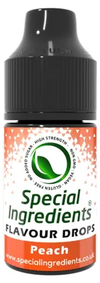 Image de Gouttes aromatisantes spéciales, pêche, 30 ml. Arôme alimentaire concentré, idéal pour aromatiser les pâtisseries, les plats et les boissons