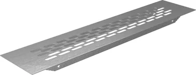 Produktbild von Lüftungsgitter 60x245mm Stegblech Aluminium Belüftungsgitter versetze ovale Lochung Edelstahl-Optik