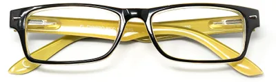 Produktbild von CHARRO Lesebrille Kansas Schwarz-Gelb +2,00 – Größe 2 Diopter