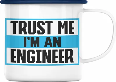 Produktbild von Trendation - Ingenieur Emaille Tasse Gadget Geschenk Ingeneur Emaille Emaille Tasse Geschenkidee Lustig (Blau)
