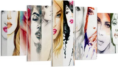 Produktbild von Bild auf Leinwand - Leinwandbild - Frauen Schönheit Dame Illustration - 160x85cm - Wand Bild - Wanddeko - Leinwanddruck - Bilder - Kunstdruck - Leinwand bilder - Wandkunst - EA160x85-3012