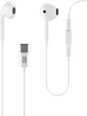 Image de Cellularline Usb Type C Écouteurs stéréo filaires avec microphone blanc