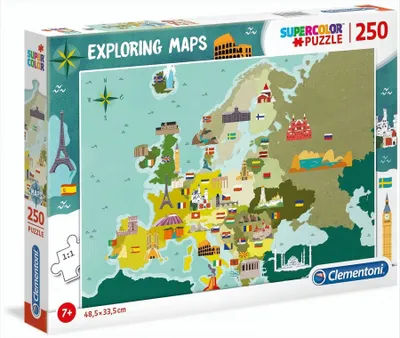 Image de Puzzle 250 pièces Carte - Europe : lieux