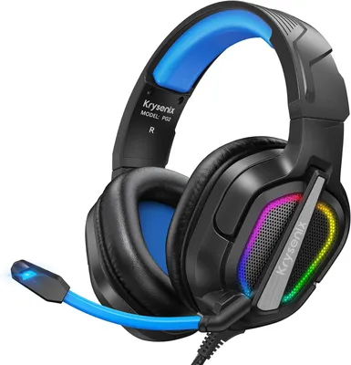 Produktbild von Over-Ear Gaming Headset mit Mikrofon, RGB-Beleuchtung, 50mm Treiber, Geräuschisolierung, 3.5mm Anschluss, Multiplattform für Konsole & PC