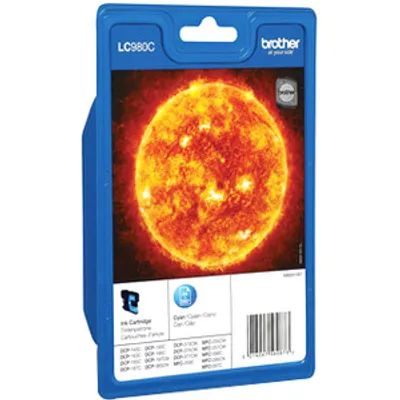 Produktbild von Brother LC980CBP - Cyan - original - Blisterverpackung - Tintenpatrone - für Brother DCP-145, 163, 165, 195, 365, 373, 375, 377, MFC-250, 255, 290, 295, 297