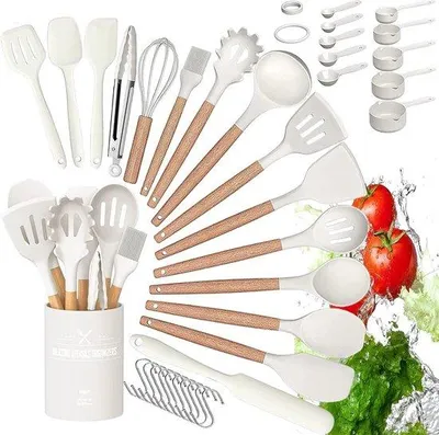 Produktbild von Famanu Küchenhelfer Set - Hochwertige Holzgriffe