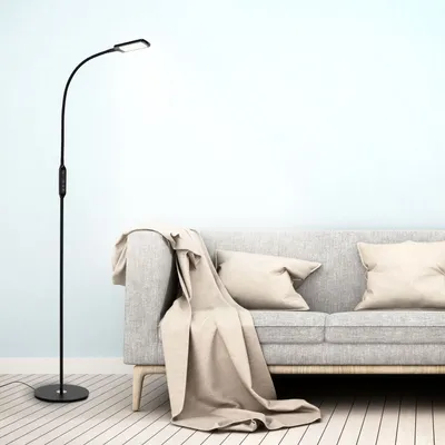 Obrázek produktu pro LED stojací lampa stmívatelná CCT 700 lm 3000- 6500 K H 140 cm černá s dálkovým ovládáním