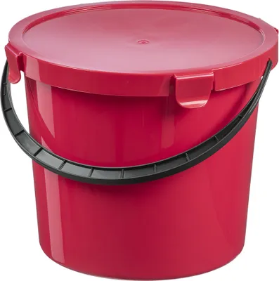 Produktbild von plast team Pflückeimer mit Deckel 10 Liter rot