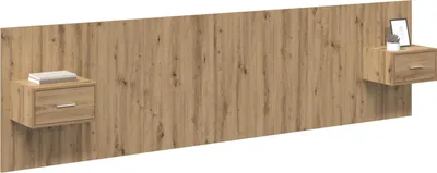 Image de vidaXL Tête de lit avec armoire 3 pcs Artisan-Chêne Bois composite