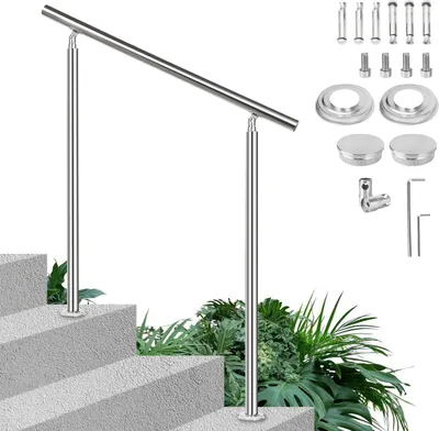 Zdjęcie produktu dla Poręcz Hebitod ze stali nierdzewnej – poręcz schodowa na balkon, do schodów wewnętrznych i zewnętrznych, 100 cm (bez poprzeczek)