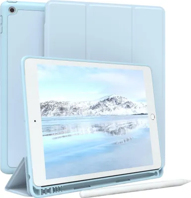 Produktbild von EAZY CASE Smartcase mit Stifthalter für Apple iPad 10,2" (2019, 2020, 2021) Hülle mit Stifthalterung, Tablet Cover aufstellbar 10,2 Zoll in Blau