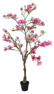 Produktbild von Künstliche Magnolienpflanze von Countryfield – Rosa – Ø 50 cm – Höhe 210 cm