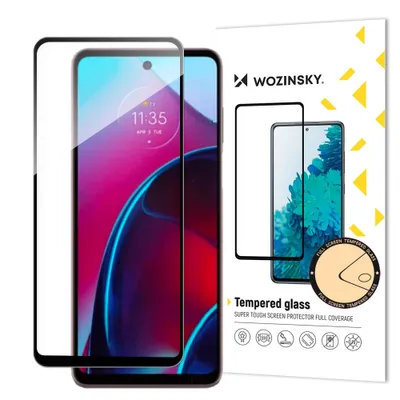 Zdjęcie produktu dla Wozinsky Full Glue Tempered Glass szkło hartowane Motorola Moto G Stylus 2022 9H na cały ekran z czarną ramką